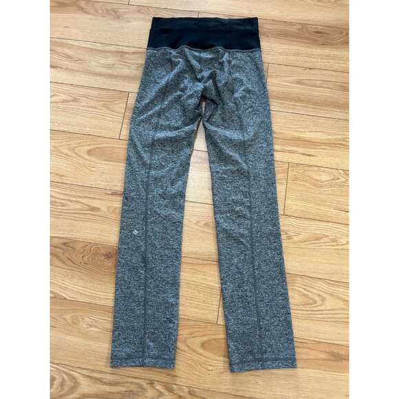 Lululemon Straight Up Pants Leggings Women's 8? Double Waist Band Heathered Gray - Picture 3 of 3
